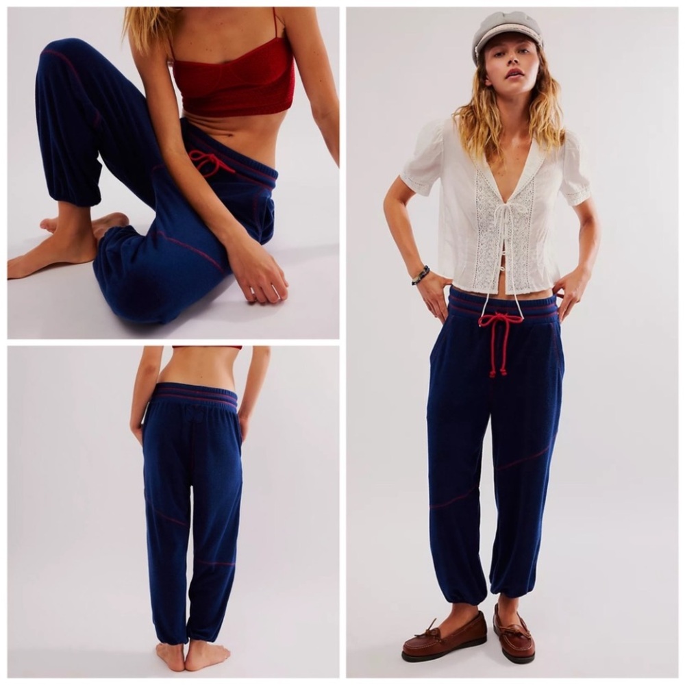 FREE PEOPLE GIMMIE MORE JOGGERS IN Navy blue